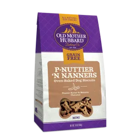 Old Mother Hubbard Mini Grain Free Oven Baked Biscuits P'Nuttier 'N Nanners Peanut Butter and Banana Flavored Dog Treats