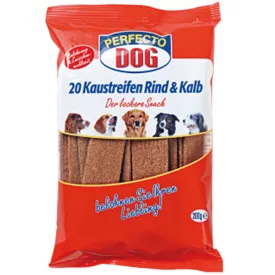 Perfecto Dog Chewing Strips Beef 200g
