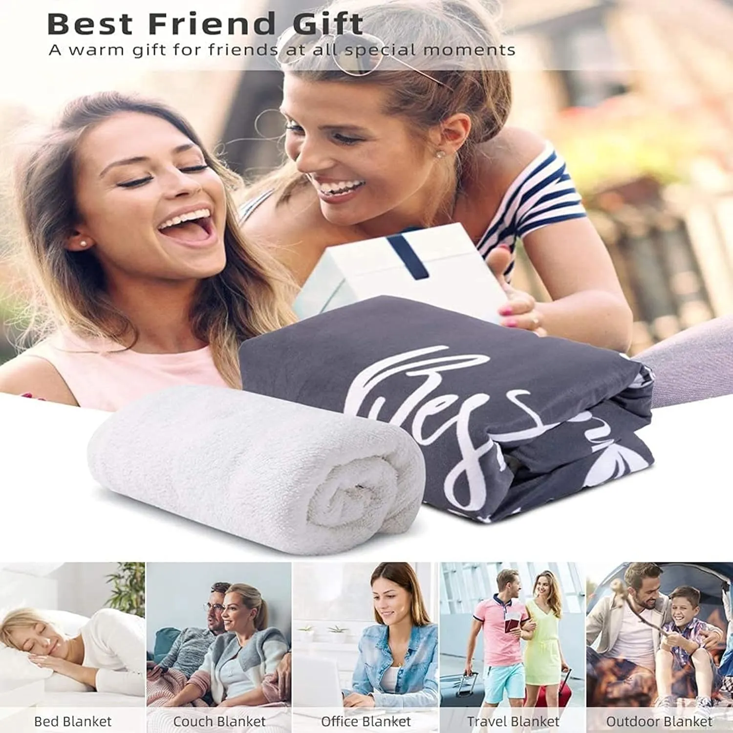 Personalized Photo Throw Blanket - Personalized Dog Blanket Paws Name and Bones for Kids/Adults/Family, Birthday Christmas Souvenir Gift 30"x40" for Toddlers Pets
