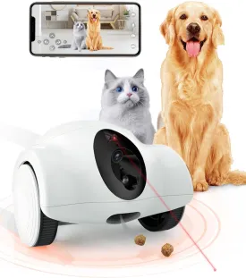 Pet Camera with Phone App - 360 View 2.4G WiFi Two-Way Audio with Treat Dispenser Pet Robot Indoor for Cats 1080P HD with Night Vision, No Suscription Fee