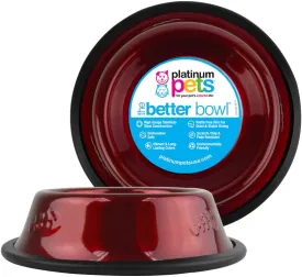 Platinum Pets Non-Tip Stainless Steel Cat Bowl, Candy Apple Red, X-Small