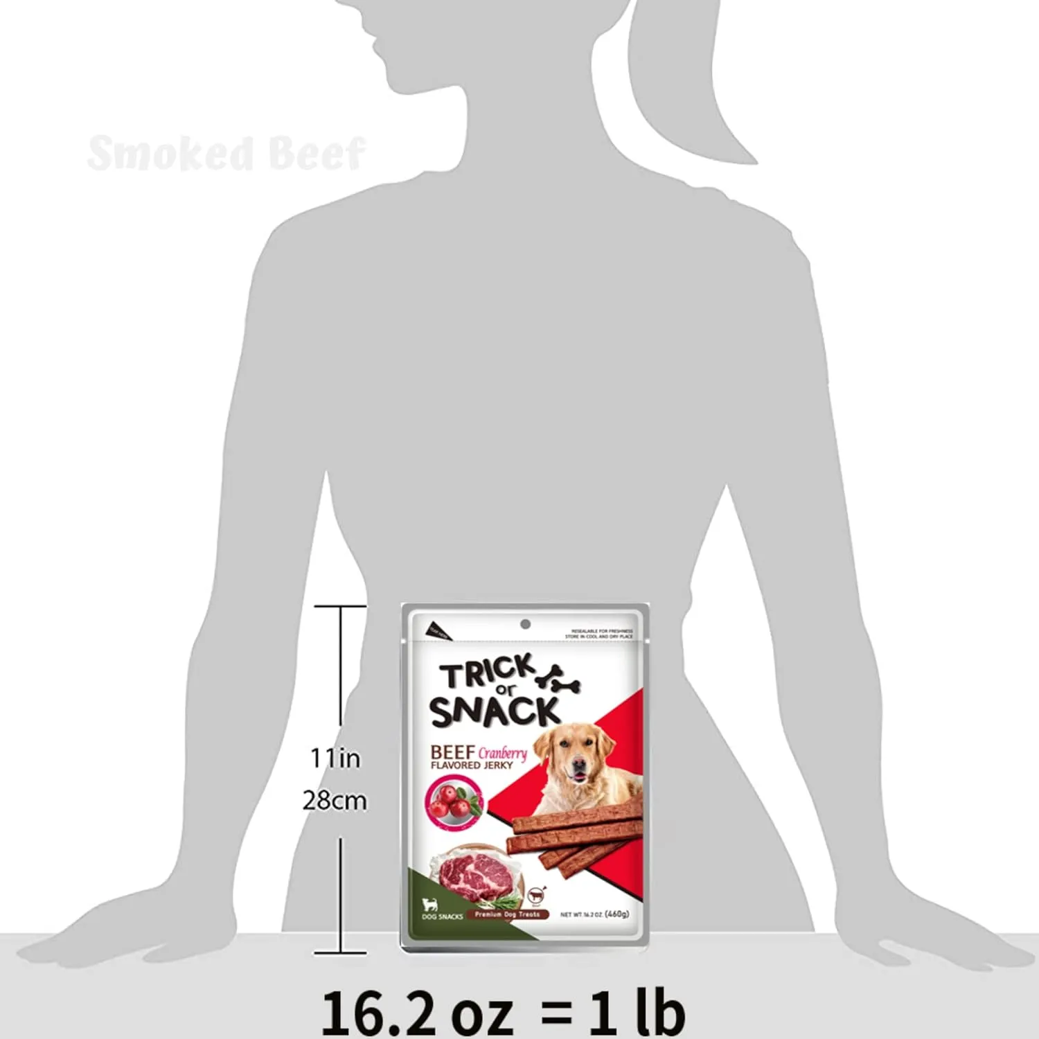 Premium 1lb Dog Jerky Treats | Dog Training | Dog Walking | Natural Grillers | Healthy Smoked Beef Chicken Salmon Chews Snacks Beef Cranberry Jerky