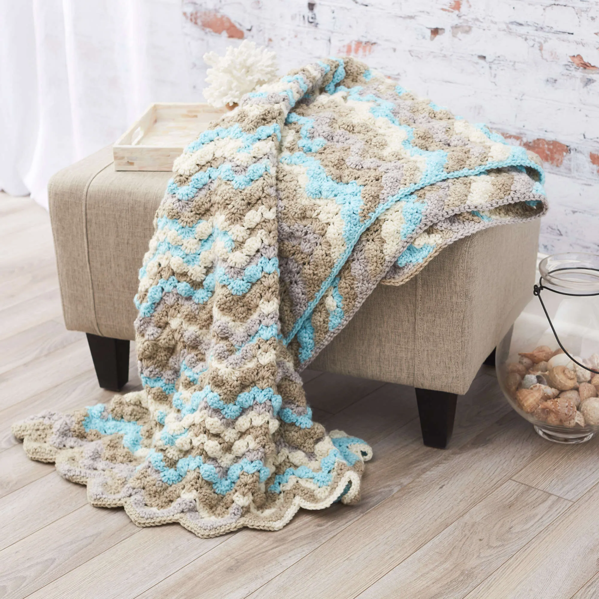Red Heart Crochet Surfer Girl Throw