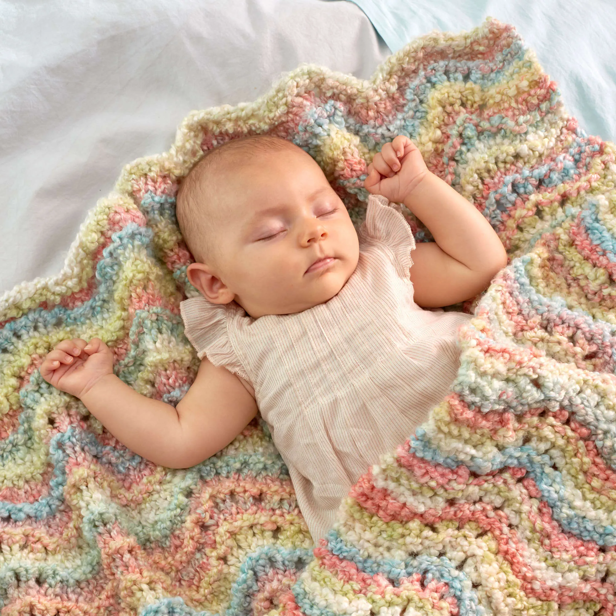 Red Heart Rocking Waves Knit Blanket