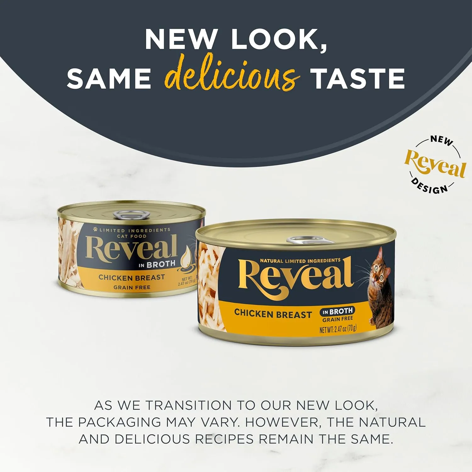 Reveal Natural Wet Cat Food, 24 Count, Grain Free, Limited Ingredient Canned Food for Cats, Chicken Breast in Broth, 2.47 oz Cans