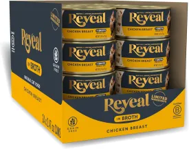 Reveal Natural Wet Cat Food, 24 Count, Grain Free, Limited Ingredient Canned Food for Cats, Chicken Breast in Broth, 2.47 oz Cans