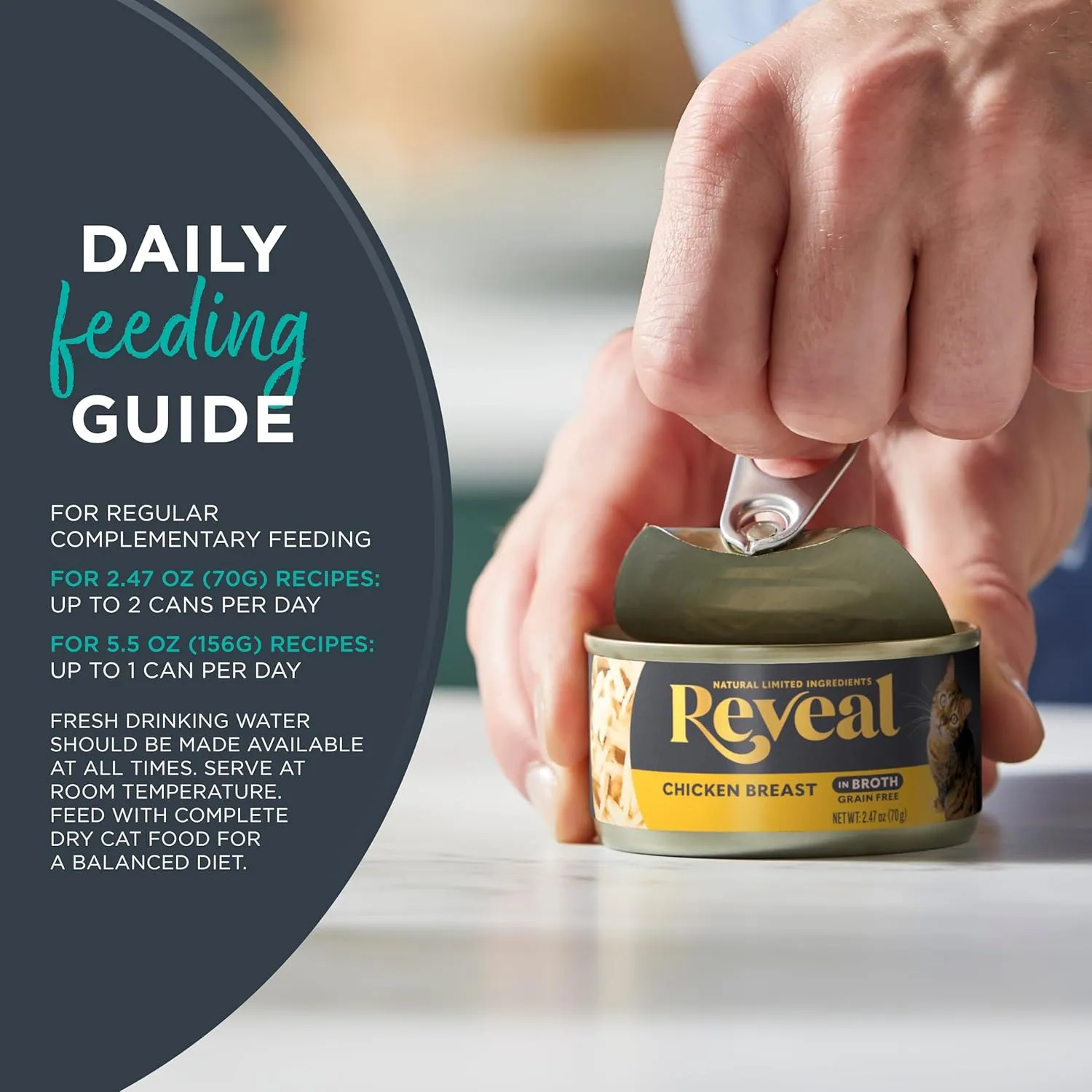 Reveal Natural Wet Cat Food, 24 Count, Grain Free, Limited Ingredient Canned Food for Cats, Chicken Breast in Gravy, 2.47 oz Cans