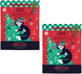 Santa Claws Holiday Cat Treats, 1 oz, Pack of 2