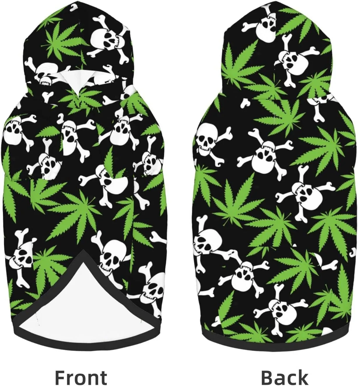 Skull Weed Leaf Dog HoodiesDog Clothes with Pocket and Hat Winter Clothes Sweaters for Medium Large Dogs Girl Boy Pets' Clothes Outfits