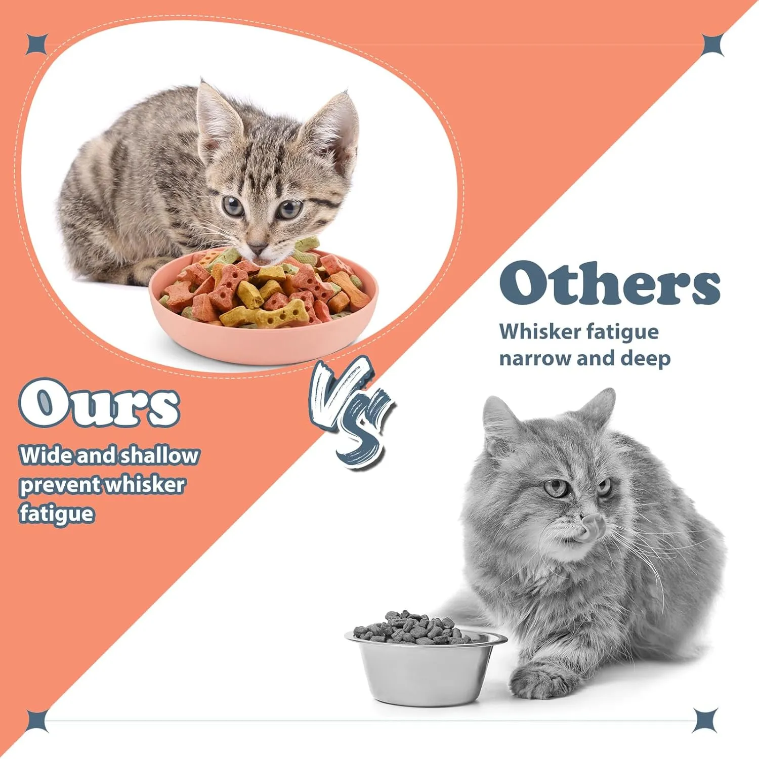 Tioncy 24 Pieces Fatigue Relief Cat Bowl Shallow Cat Food Dish Wide and Small Plate Wide Stray Wet Feeding Bowl for Ferrets Feral Short Legged Kitten, 5.5 Inch Wheat Straw(Four Color,Classic)