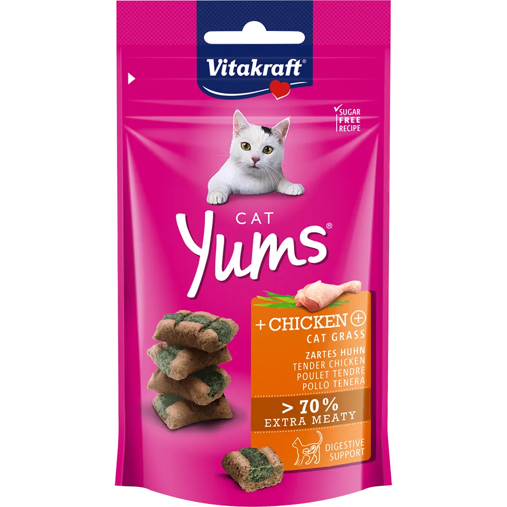 Vitakraft Cat Yums Chicken & Cat Grass 40g