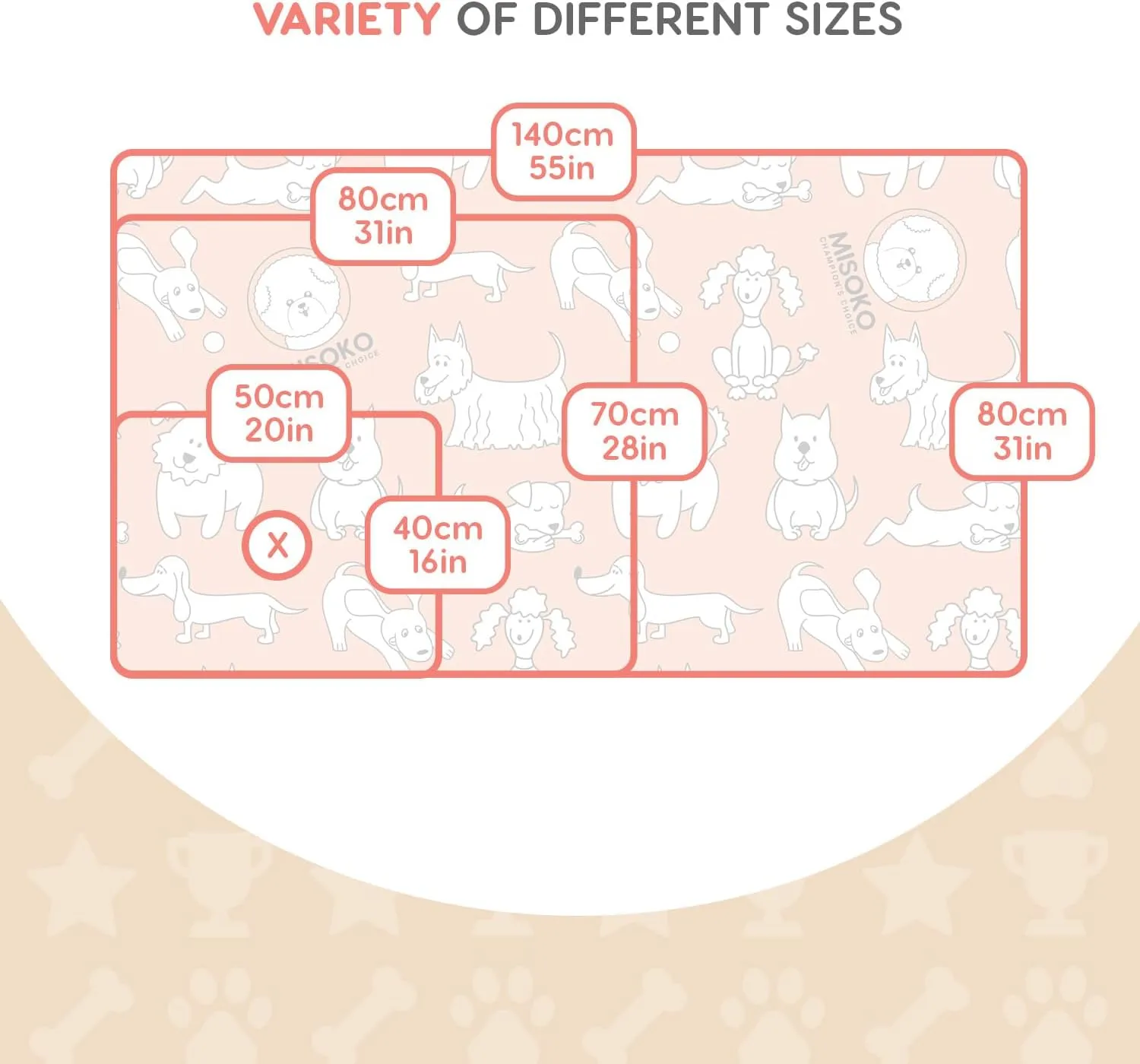 Washable Pee Pads for Dogs and Cats - Reusable Puppy Pads for Training, Super Waterproof Mat for Dog Play, Anti Slip Pad for Crate Indoor, 31.5 x 55.12 inch, 1pcs, Paws and Bones
