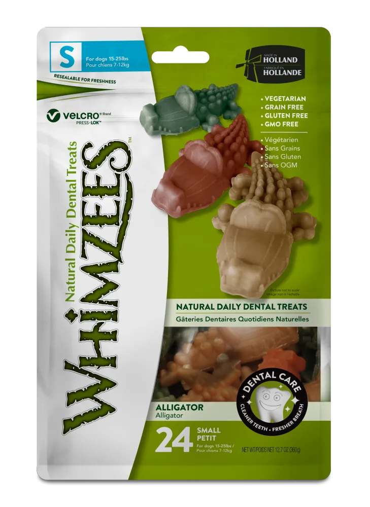 Whimzees Alligator Dental Dog Treats (Large: 12.7-oz, 6 pk)