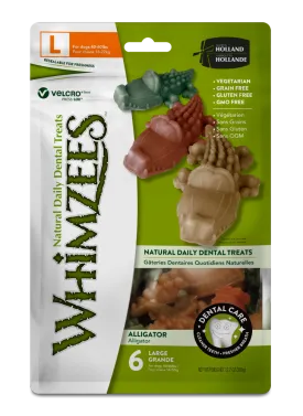 Whimzees Alligator Dental Dog Treats (Large: 12.7-oz, 6 pk)